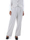 Damen Hoch tailliert Stoff Hose Beige