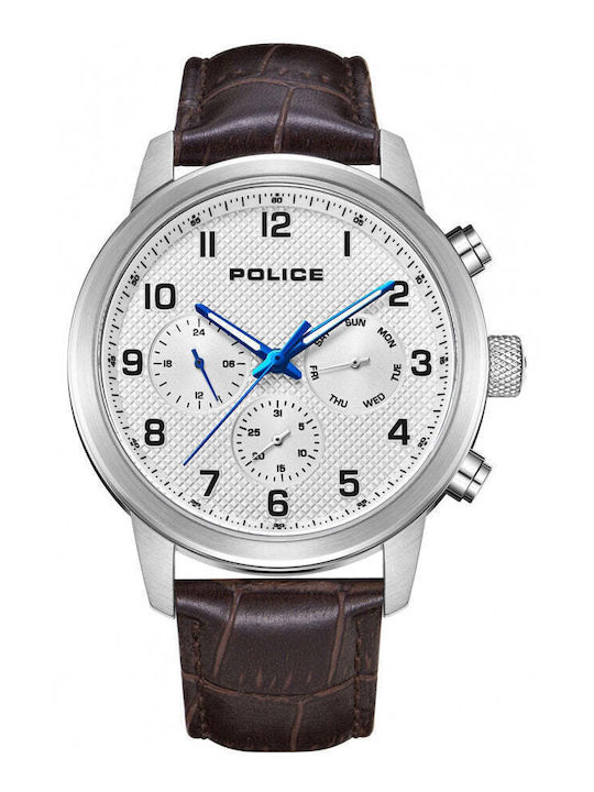 Police Γυναικείο Ρολόι 44mm Μπαταρίας με Καφέ Δ...
