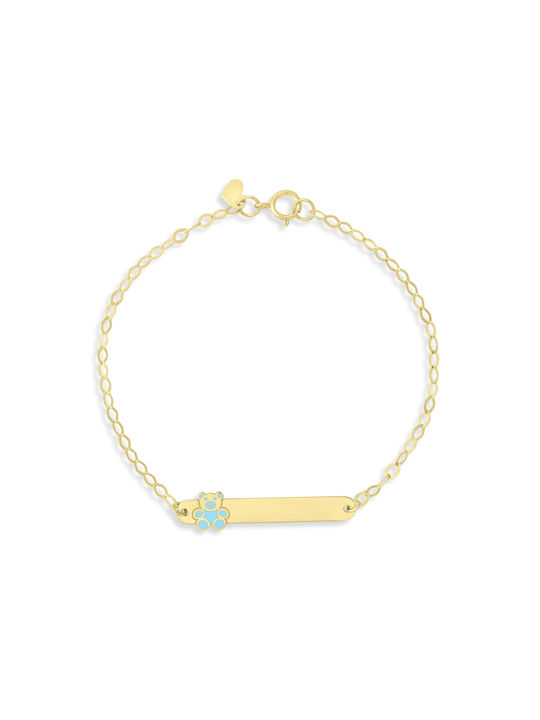 Kids Bracelet ID Αρκουδάκι from Gold 9K