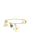 Kritsimis Children's Safety Pin Charm Wishes in 9K Gold with Cross