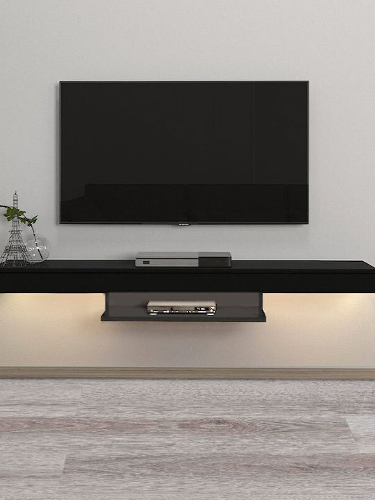 TV Stand Albares with LED Lighting Black L150xD...