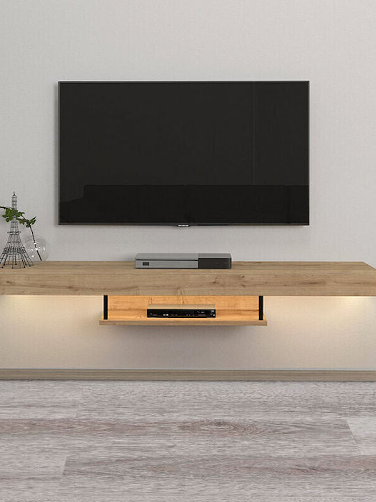 TV Stand Albares with LED Lighting Brown L150xW...