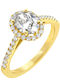 Einzelstein aus Gold 18K mit Diamant