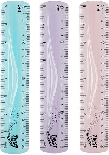 Deli Χάρακας Πλαστικός 20cm (Διάφορα Χρώματα)