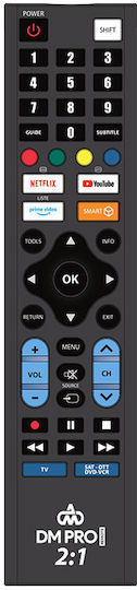DM Pro Συμβατό Τηλεχειριστήριο Smart 2:1 Pro για Τηλεοράσεις