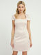 Guess Summer Mini Evening Dress Satin Pink