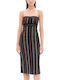 Summer Midi Dress for Wedding Christening Strapless Black