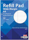 Replacement Pads A4 Ruled Sheets Pink