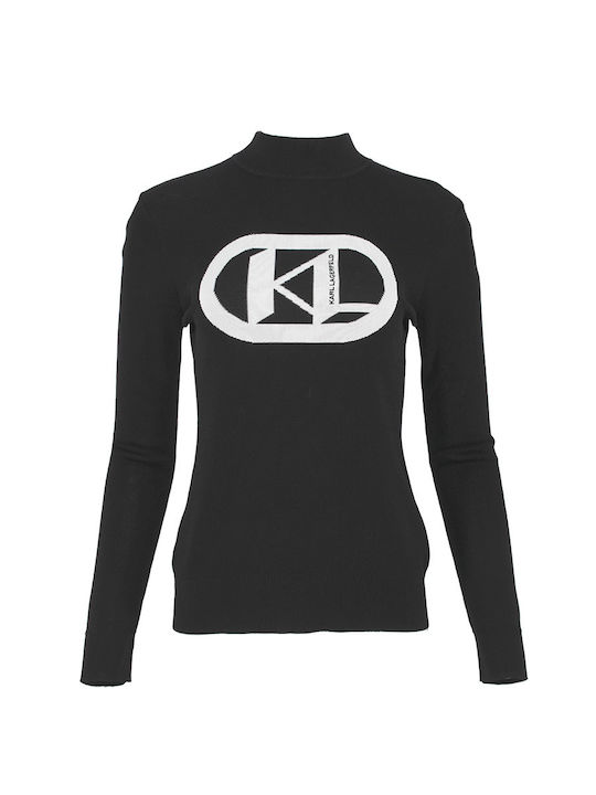 Karl Lagerfeld Women's Long Sleeve Pullover Cotton Black