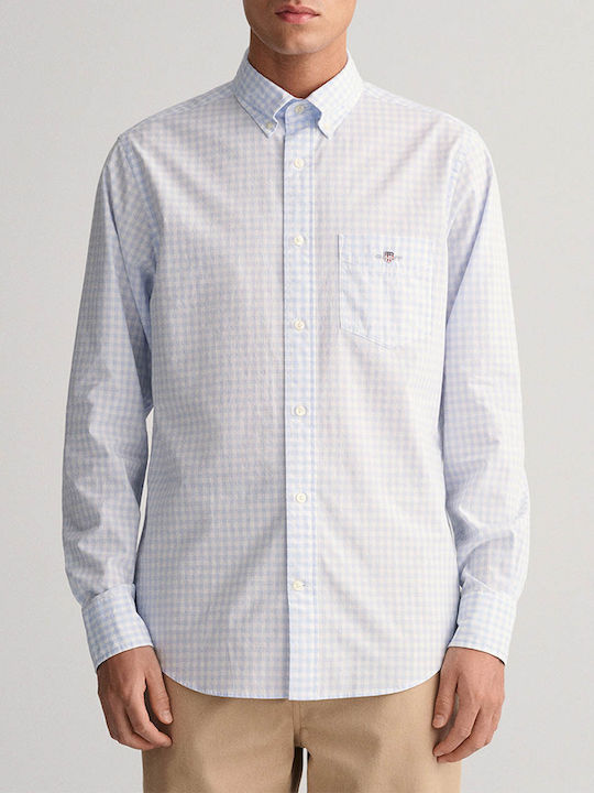 Gant Long Sleeve Cotton Shirt In Regular Fit Ch...
