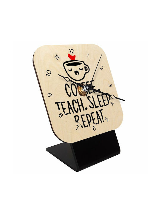 Koupakoupa Масов Часовник Дървен Бежов KP_742_CLOCK-DESK-SQUARE-WOOD