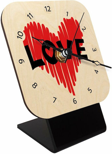 Koupakoupa Koupakoupa Tischuhr Holz Beige KP_5172_CLOCK-DESK-SQUARE-WOOD