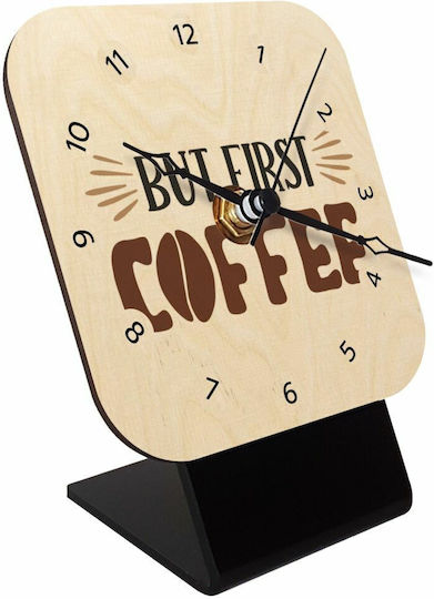Koupakoupa Επιτραπέζιο Ρολόι Ξύλινο Μπεζ KP_4148_CLOCK-DESK-SQUARE-WOOD