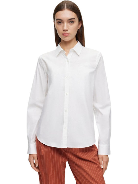 Essential Langärmelig Damen Hemd Weiß