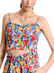 Molly Bracken Women's Summer Crop Top with Straps Floral Multicolour
