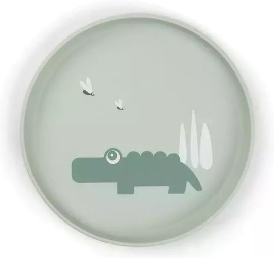 Done by Deer Baby Food Plate Happy Clouds made of Plastic Green