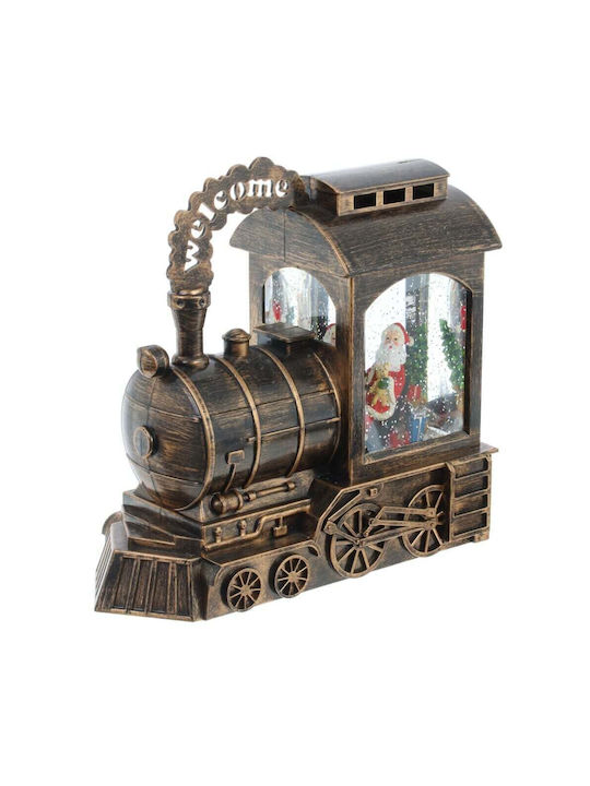 SP Souliotis Illuminated Christmas Figures Train Height 24.5cm with Music Santa Claus