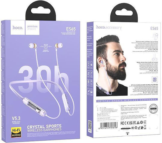 Hoco ES65 Crystal Sports In-ear Bluetooth Handsfree Earphones Purple