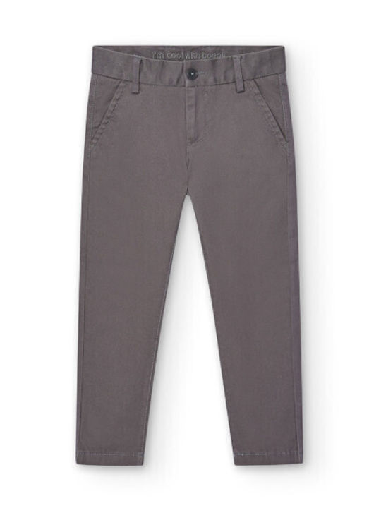 Boboli Boys Fabric Chino Trouser Gray