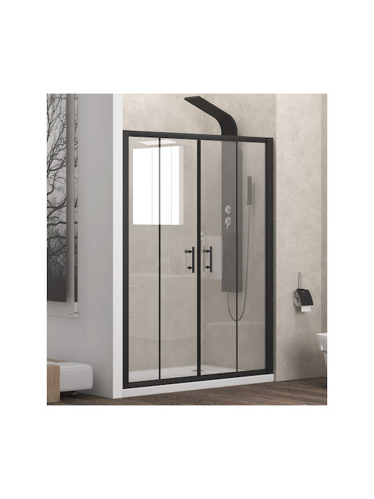 Karag FLORA 600 FLO600160NE Shower Screen for Shower with Sliding Door 70x190cm Clear Glass Nero