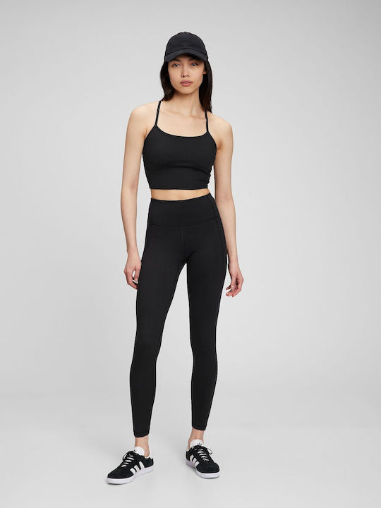 GAP Frauen Lang Leggings Hochgeschnitten Schwarz