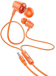 Hoco M107 Discoverer In-ear Handsfree με Βύσμα 3.5mm Πορτοκαλί