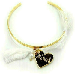 Thes Kordelaki Metal Christening Charm Bracelet Gold 1pcs