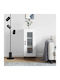 Floor-standing Living Room Display Cabinet made of Particleboard with Glass White 34.5x34x90cm