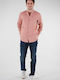 Deeluxe Men's Shirt Long Sleeve Linen Pink