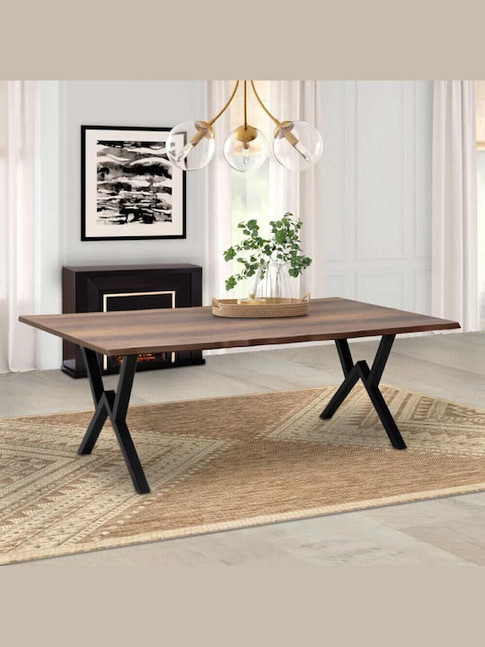 Krista Table Dining Room Wooden with Metal Frame Black 200x110x75cm