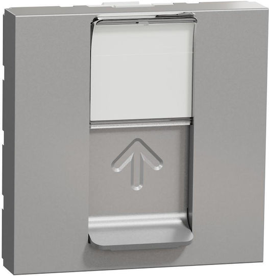 Schneider Electric Μονή Πρίζα Δικτύου RJ45 χωρίς Πλαίσιο Τύπου Cat5 σε Ασημί Χρώμα NU341130