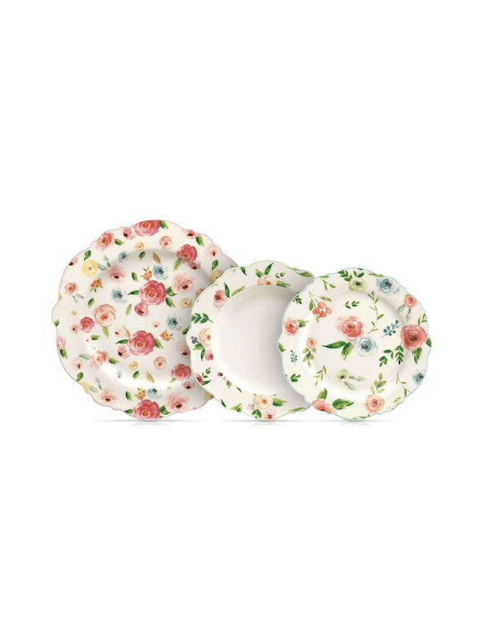 Cryspo Trio Multicolour Porcelain Dinnerware Se...