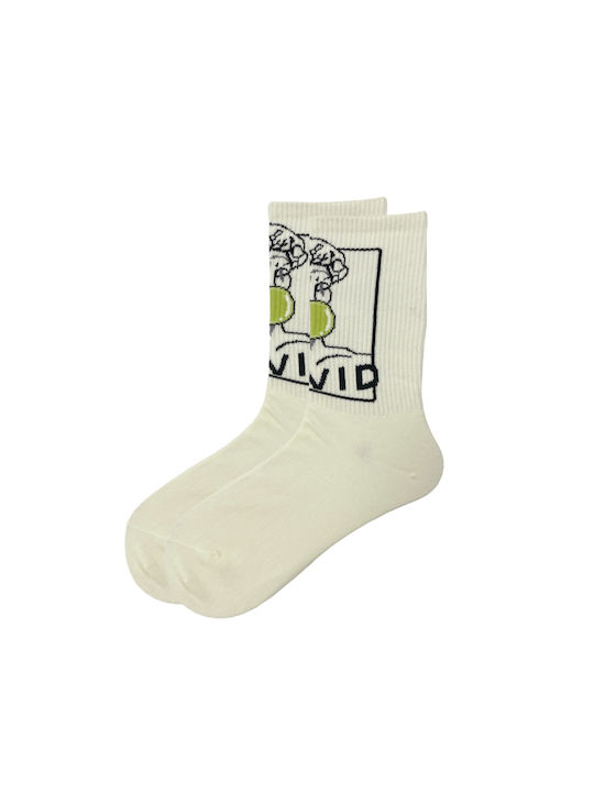 WP Patterned Socks White