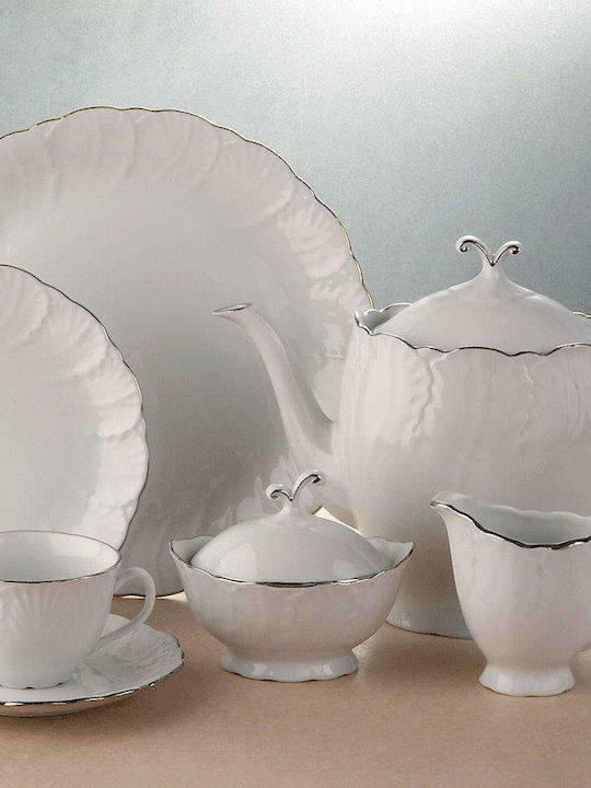 Cryspo Trio Jasmine Tea Set with Cup Porcelain Beige 9pcs