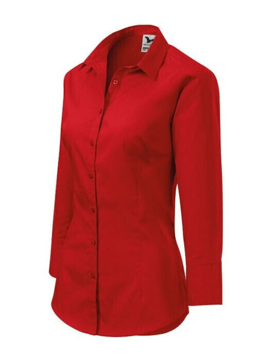 Langärmelig Damen Hemd Rot