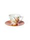 Cryspo Trio Evora Tasse Kaffee aus Porzellan Mehrfarbig