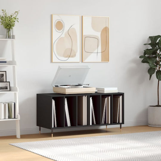 vidaXL Verarbeitetes Holz Hi-Fi Möbel Schwarz 38x100x48cm