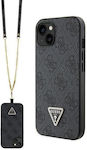 Guess Plastic / Metallic Back Cover with Strap Black (iPhone 13Apple iPhone 13)