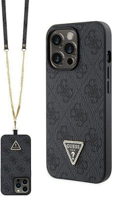 Guess Plastic / Metallic Back Cover with Strap Black (iPhone 13 Pro MaxApple iPhone 13 Pro Max)