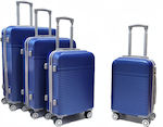 Playbags Valize de Călătorie Dure Albastre cu 4 roți Set 4buc