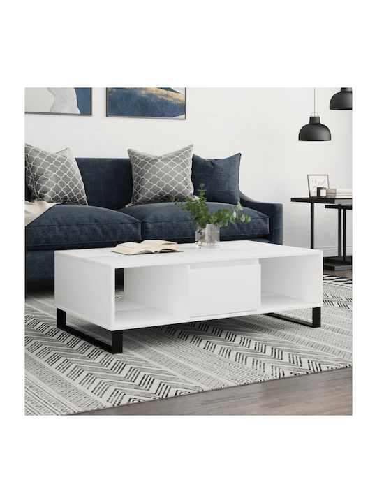 Rectangular Wooden Coffee Table White L104xW60xH35cm