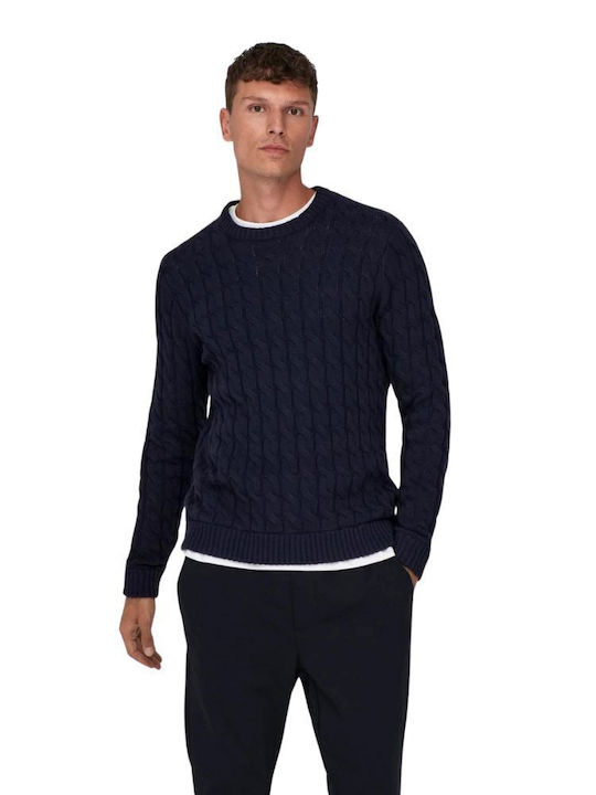 Only & Sons Long Sleeve Sweater Navy Blue