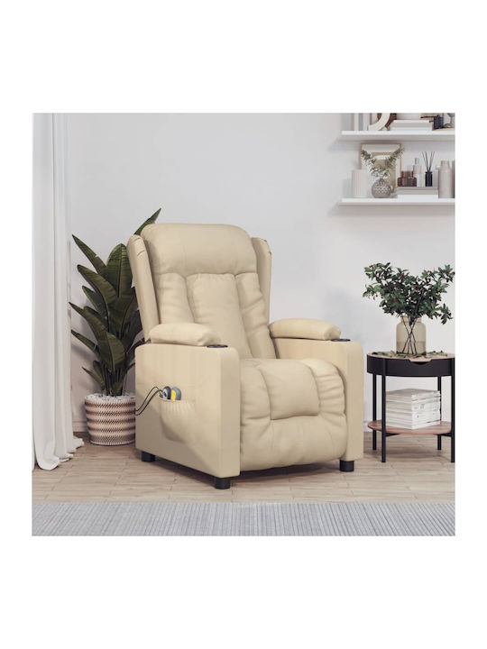 Πολυθρόνα Relax Massage με Υποπόδιο Μπεζ 72.5x96x99.5cm