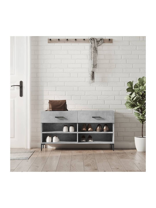 Wooden Shoe Organizer with 4 Shelves Concrete 1...