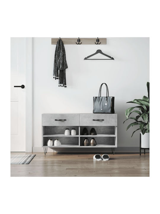 Holz Schuhschrank mit 4 Regalen Concrete L102xW...