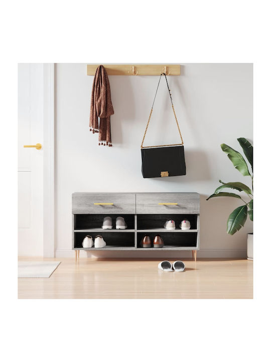 Holz Schuhschrank mit 4 Regalen Grey Sonoma L10...