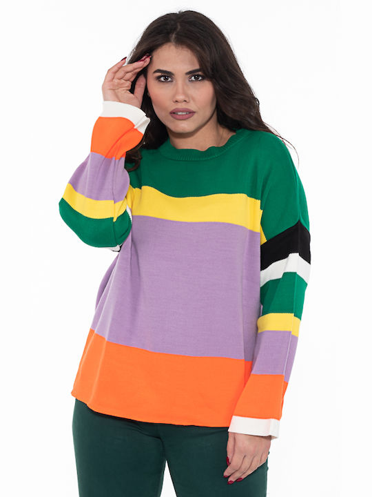 Korinas Fashion Women's Long Sleeve Pullover Striped Multicolour