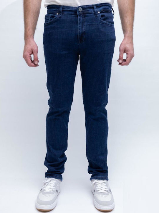Men's Elastic Jeans Pants with Regular Fit Navy Blue