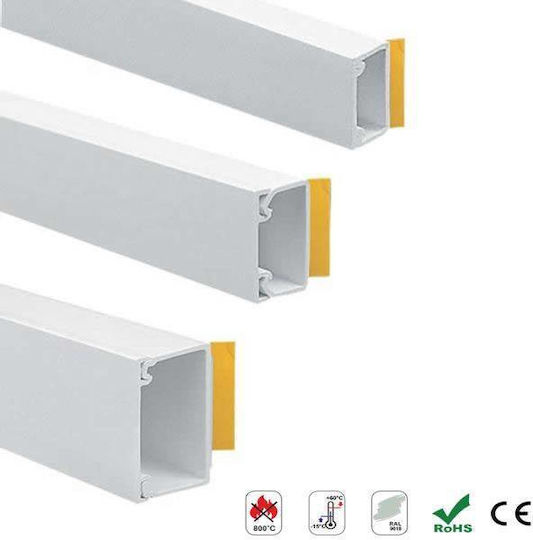 Vito Cable Channel with Sticker made of Plastic 12x12mm White 1m