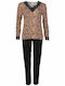 G Secret Winter Women's Pyjama Set Brown